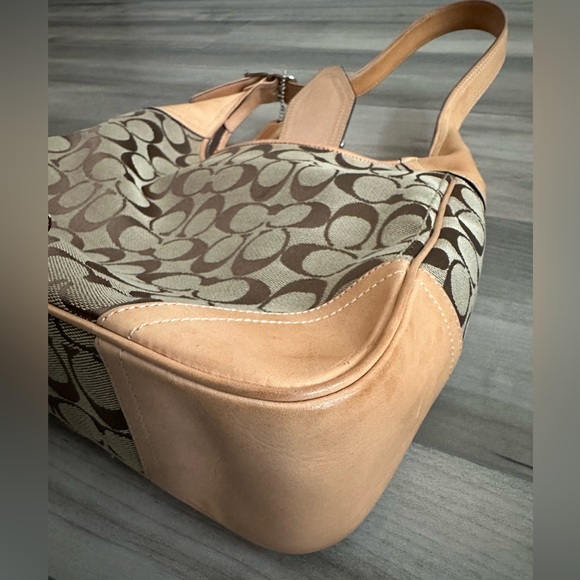 Coach Vintage Signature Logo Canvas/Leather Shoulder Hobo Handbag 👜 - Picture 10 of 12